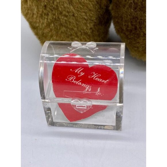 Vintage Mattel Emotions 1985 Teddy Bear With Heart Zippered Hidden Gift Box RARE - Picture 13 of 16